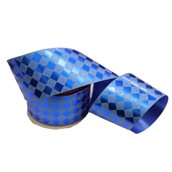 #16 ACI Blue Diamondz Glitter Ribbon - 2" Wide, 25 Yards Long | 1 Spool