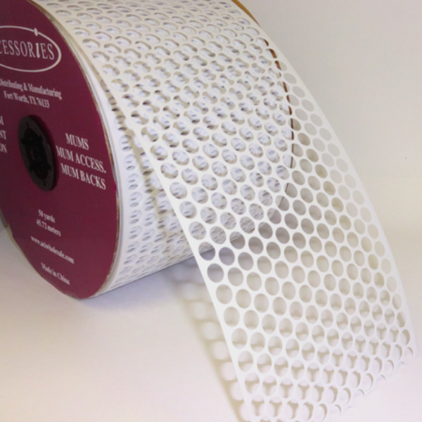 #40 ACI Chalk White Honeycomb Punchinello Ribbon - 3 1/4" Wide x 50 Yards Long | 1 Spool