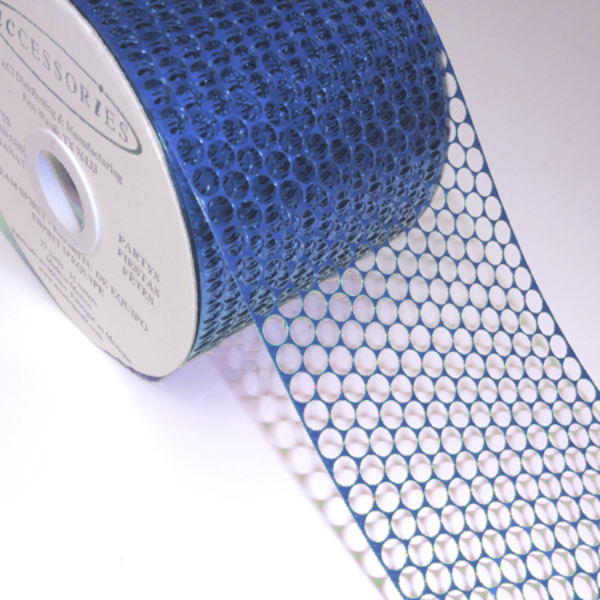 #40 ACI Royal Blue Honeycomb Punchinello Ribbon - 3 1/4" Wide x 50 Yards Long | 1 Spool