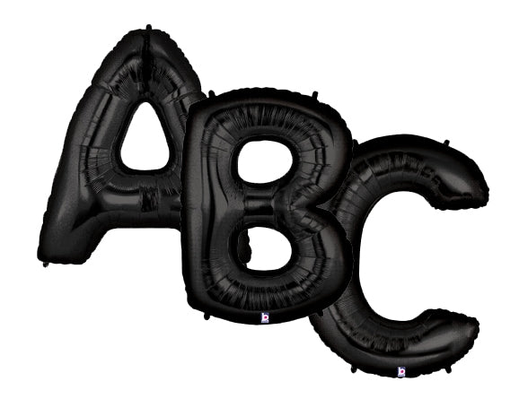 40" Black Letter Foil Balloon - Megaloons | Letters A - Z