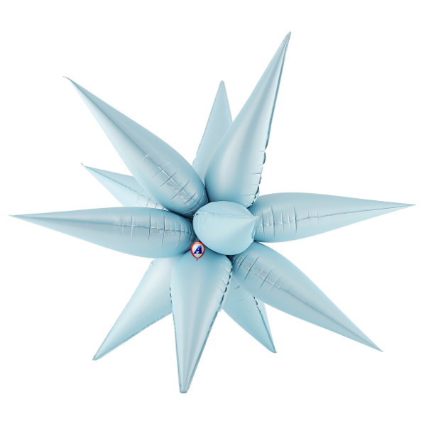 27.5" AAB Designer Baby Blue Matte Starburst Foil Airfill Balloon | 1 Count