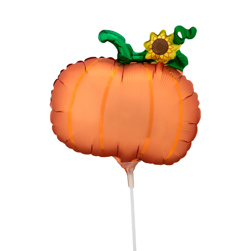 14" Anagram Satin Pumpkin Airfill Foil Balloon | Buy 5 Or More Save 20%