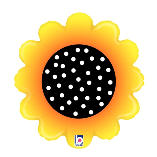 18" Betallic Sunny Sunflower Foil Balloon | Buy 5 Or More Save 20%