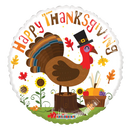 18" Happy Thanksgiving Turkey Non Foil Balloon (P18) | Buy 5 Or More Save 20%