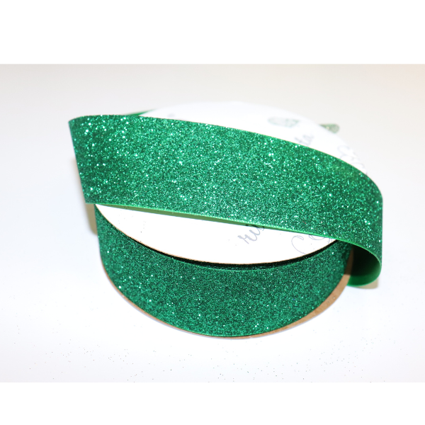 #9 Offray Frosted Emerald Glitter Satin Ribbon - 1 1/2" Wide X 25 Yards Long | 1 Spool