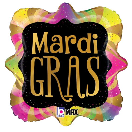 Globo de aluminio con marco Mardi Gras Good Times de 18" (P21) | Compre 5 o más y ahorre un 20 %