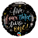 18" Five Four Three Two One! Foil Balloon (WSL) | Clearance - While Supplies Last!