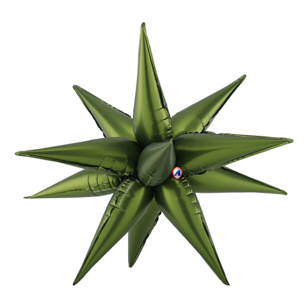 27.5" AAB Designer Frosted Olive Matte Starburst Foil Airfill Balloon | 1 Count