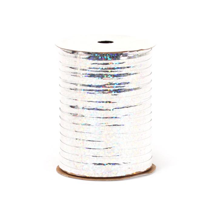 3/16" Offray Silver Holographic Curling Ribbon - 3/16" Wide x 100 Yards Long | 1 Spool