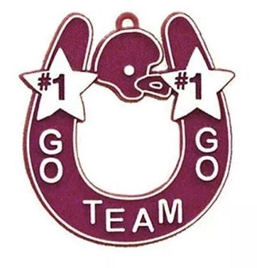 2.5" x 2.75" Go Team Go Horseshoe Charm