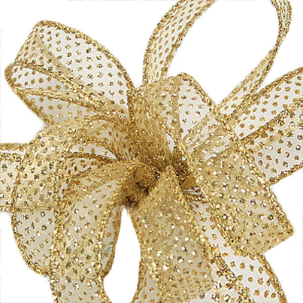 #3 Offray Gold Bolten Glitter Wired Edge Ribbon - 5/8 Inch Wide, 50 Yards Long | 1 Spool