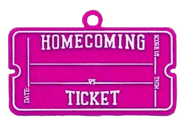 1.25" x 2.5" Homecoming Ticket Charm 2 pc