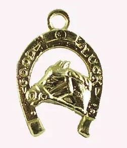 1" Metallic Horseshoe Charm 4 pc