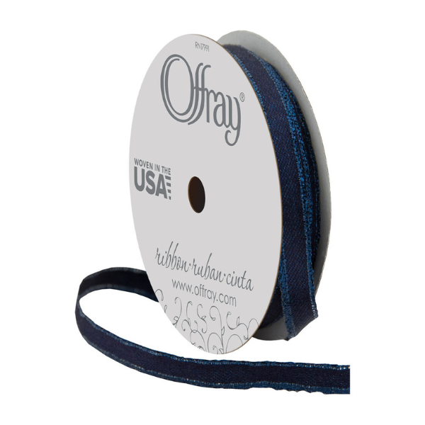 #3 Offray Navy Stacie Ribbon - 5/8" x 25 yards | 1 Spool