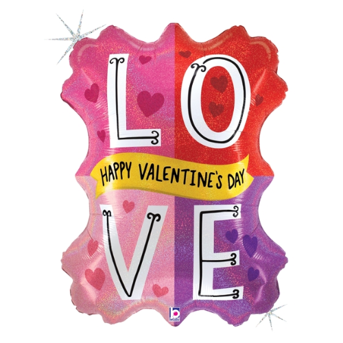 29" Valentine Love Color Block Foil Balloon (P12)