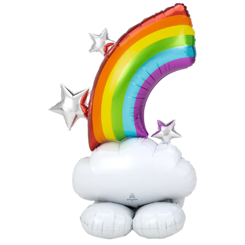 Globo de aluminio Rainbow AirLoonz de 52" | Mide más de 4 pies de alto - ¡No requiere helio!