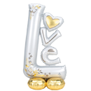 58" Love Wedding AirLoonz Foil Balloon (P16) | Stands Over 4 Feet Tall - No Helium Required!