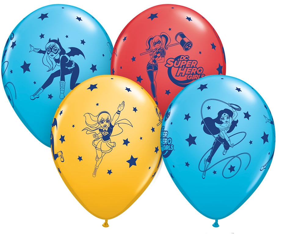 11" DC Super Hero Girls Stars Latex Balloon Assortment | 25 Count