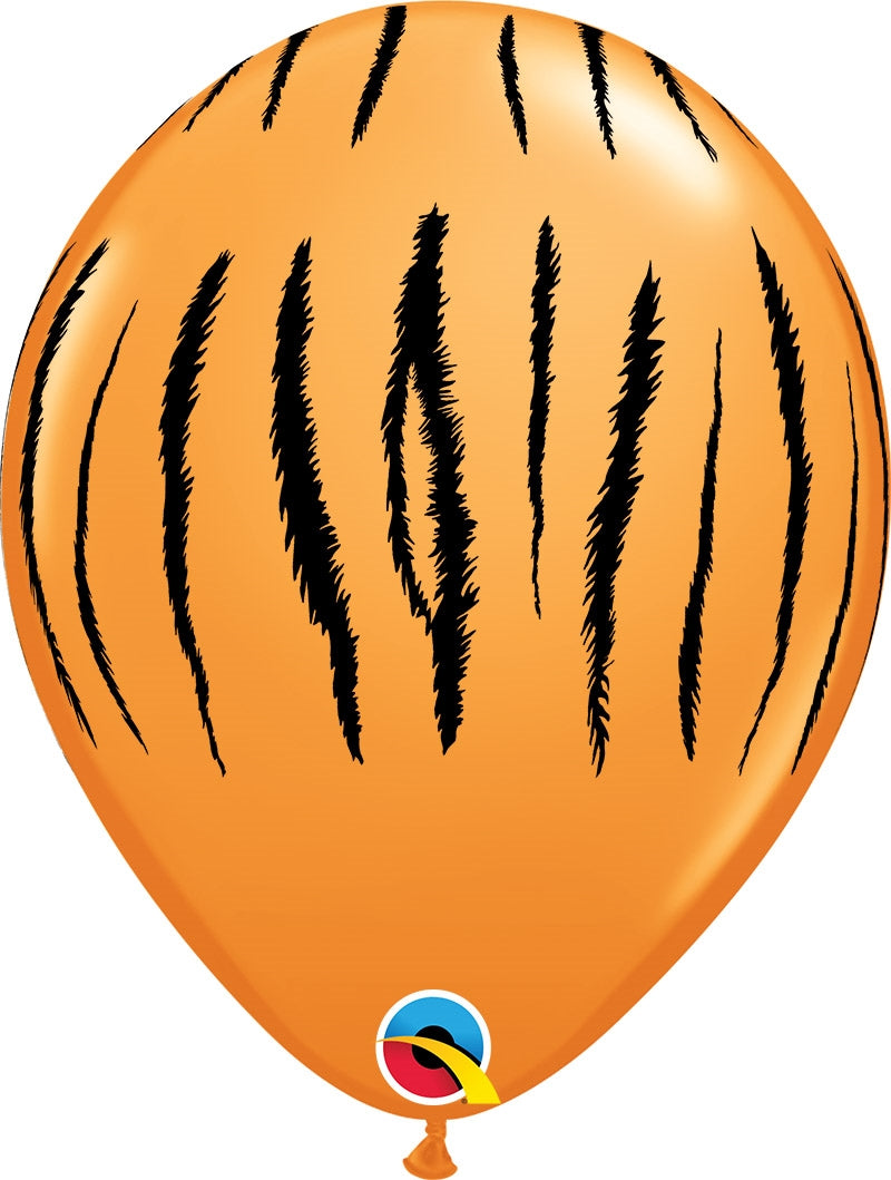 11" Qulatex Tiger Stripes Orange Latex Balloons | 50 Count