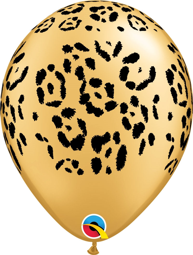 11" Qualatex Leopard Spots Latex Balloons | 50 Count