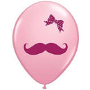 11" Mustache & Ribbon Latex Balloon | 50 Count