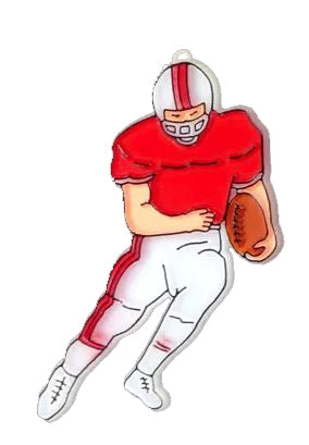 3" Running Football Player Plastic Charm | 2 Count