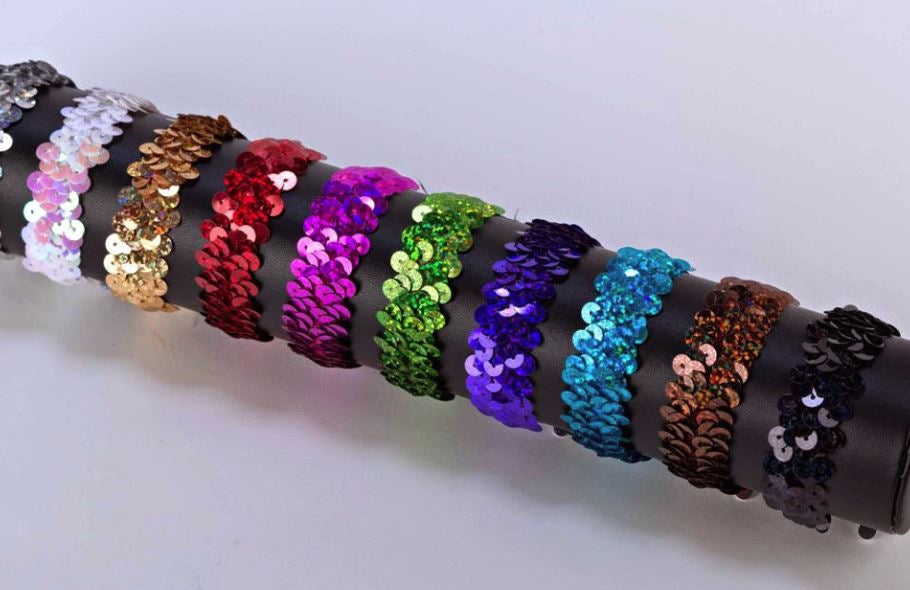 Holographic Sequined Corsage Elastic Wristlet | 6 Count