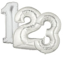 7" | 14" | Globos plateados con números de 34" | 40" - Números 0-9 | 3 tamaños disponibles