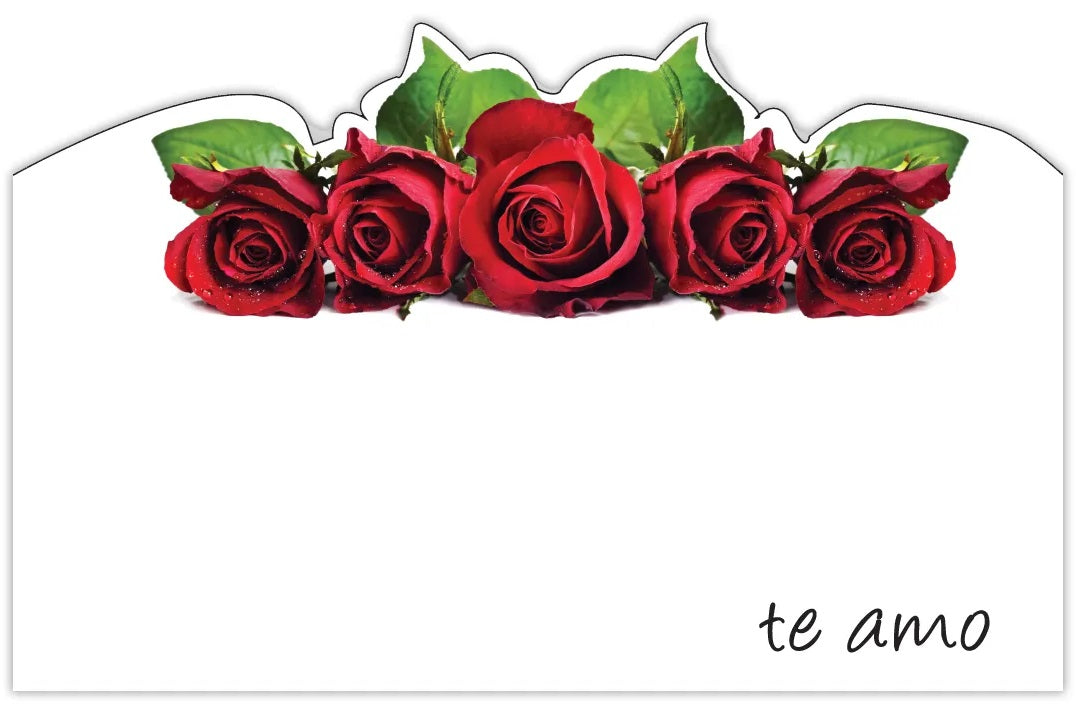Te Amo Red Roses Enclosure Card | 50 Count