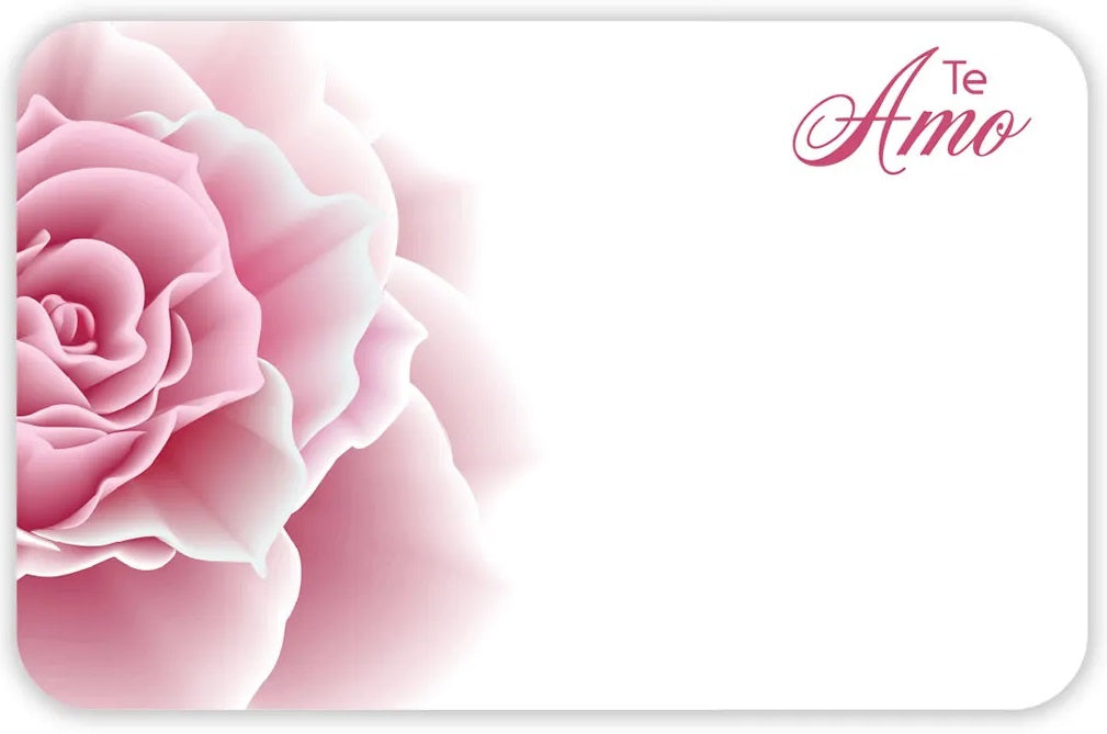Te Amo Pink Rose Enclosure Card | 50 Count