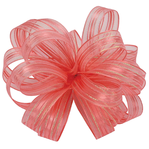 #3 Offray Coral/Opal Veronica Sheer Ribbon - 5/8 Inch Wide, 25 Yards Long | 1 Spool