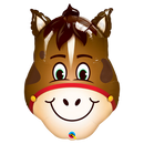 Globo de papel de aluminio plano con un caballo hilarante de 14" (D) | Compre 5 o más y ahorre un 20 %