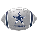 Globo de lámina de fútbol de la NFL plateado de los Dallas Cowboys de 17" | Compre 5 o más y ahorre un 20 %