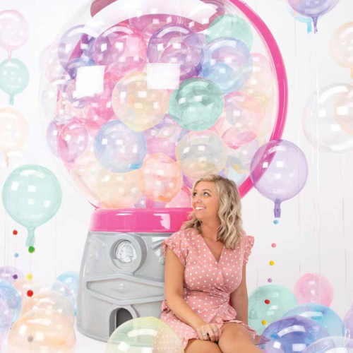 10" Anagram Blue Petite Crystal Clearz Bubble Balloon | 1 Count - Latex Free