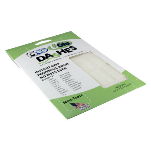 Pro Tapes UGlu Dashes - 1/2 pouce x 5/8 pouce | 160 carrés adhésifs sans résidus