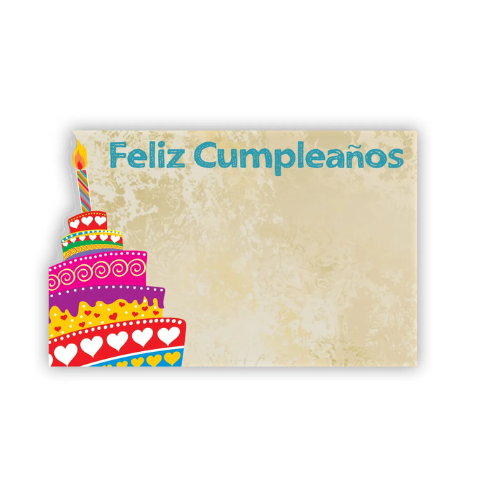 Feliz Cumpleanos Cake Enclosure Cards | 50 Count | Clearance - While Supplies Last