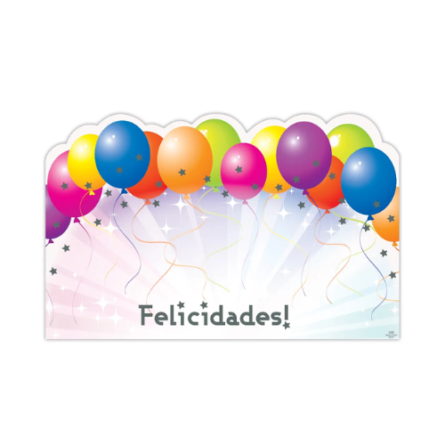 Felicidades Balloons Enclosure Cards | 50 Count