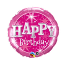 18" Happy Birthday Pink Sparkle Foil Balloon | Buy 5 Or More Save 20%