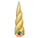 14" Golden Unicorn Horn Flat Airfill Foil Balloon | Buy 5 Or More Save 20%