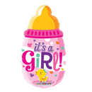 20" It's A Girl Baby Bottle Foil Balloon | Clearance - While Supplies LasT!