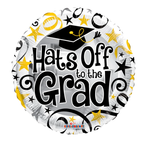 18" Conver Hats Off To The Grad Foil Balloon (S1R3) | Buy 5 Or More Save 20%