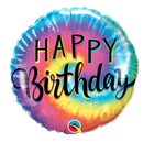 18" Happy Birthday Tie Dye & Swirls Foil Balloon | Buy 5 Or More Save 20%