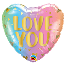 18" Love You Pastel Ombre & Hearts Foil Balloon (P5) | Buy 5 Or More Save 20%