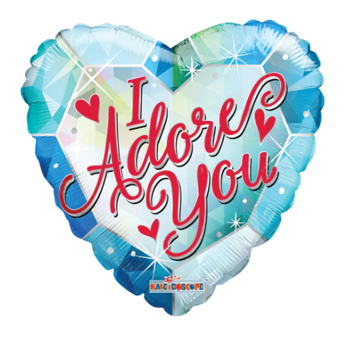 18" I Adore You Heart Foil Balloon (P5) | Buy 5 Or More Save 20%