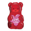 Globo de aluminio con forma de oso de goma de 18" Te amo (P7) | Compra 5 o más y ahorra un 20 %
