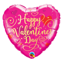 18" Valentine's Day Gold Script Foil Heart Balloon | Buy 5 Or More Save 20%