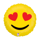 Globos de aluminio con corazones emoji de 18" (P7) | Compra 5 o más y ahorra un 20 %
