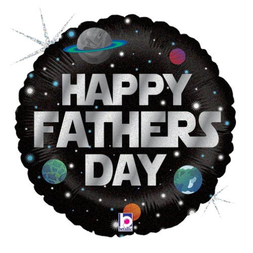 18" Galactic Father's Day Holographic Foil Balloon (P22) | Buy 5 Or More Save 20%
