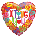 18″ PR I Love You Little Messages Heart Foil Balloon (P5) | Compre 5 o más Ahorre 20%