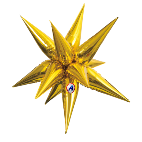 27.5" AAB Standard Gold Starburst Foil Airfill Balloon | 1 Count